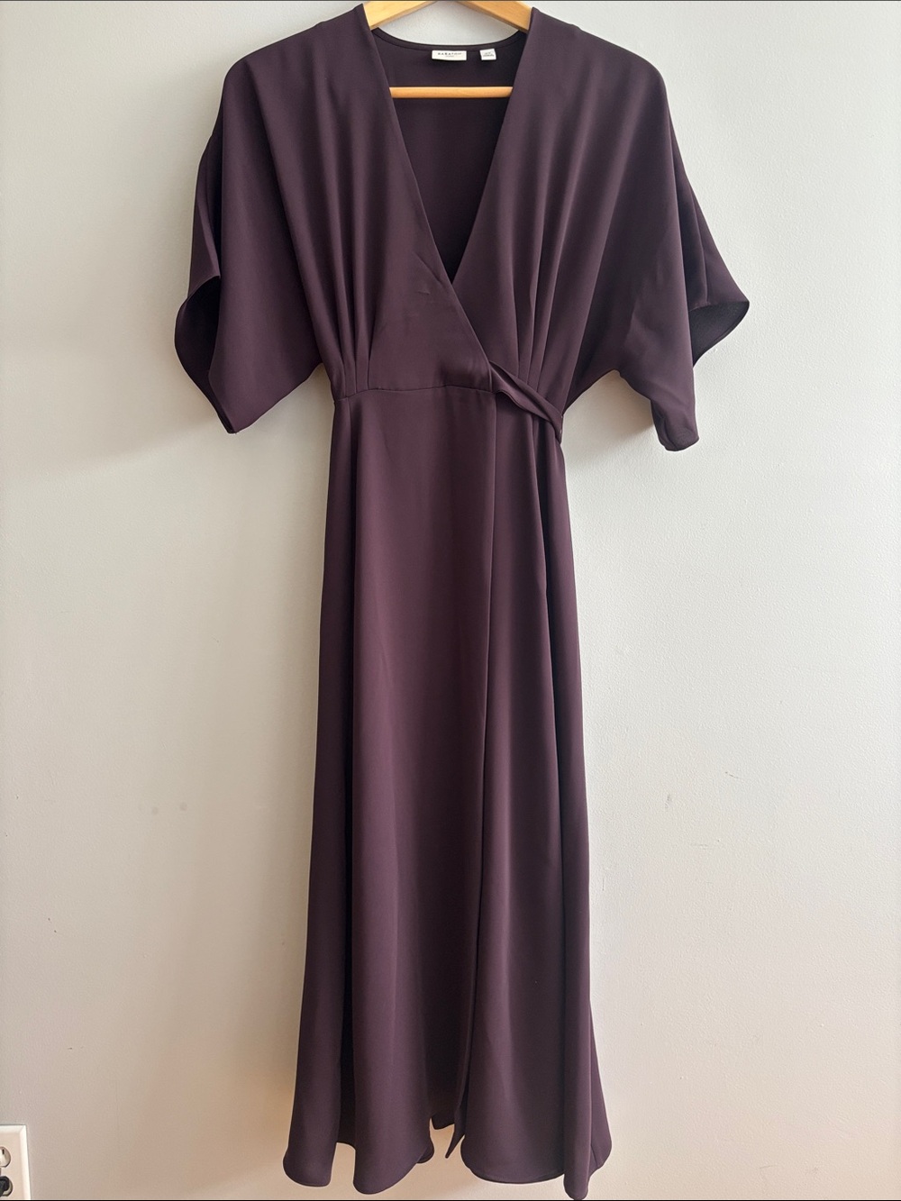 Aritzia Maxi Wrap Dress in Deep Plum